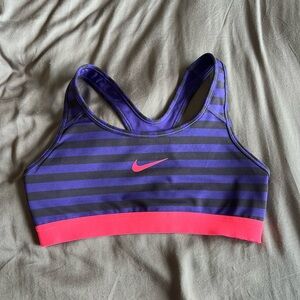 Nike Striped Purple and Pink Sports Bra